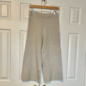 Free People Beach Hailee Waffle Knit Crop Lounge Pant - Oatmeal/Grey Heather -S